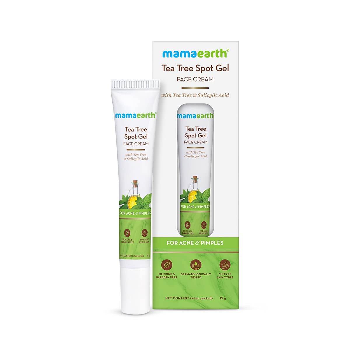 Mamaearth Tea Tree Spot Gel Pimple Removal Face Cream with Tea Tree & Salicylic Acid For Acne & Pimples